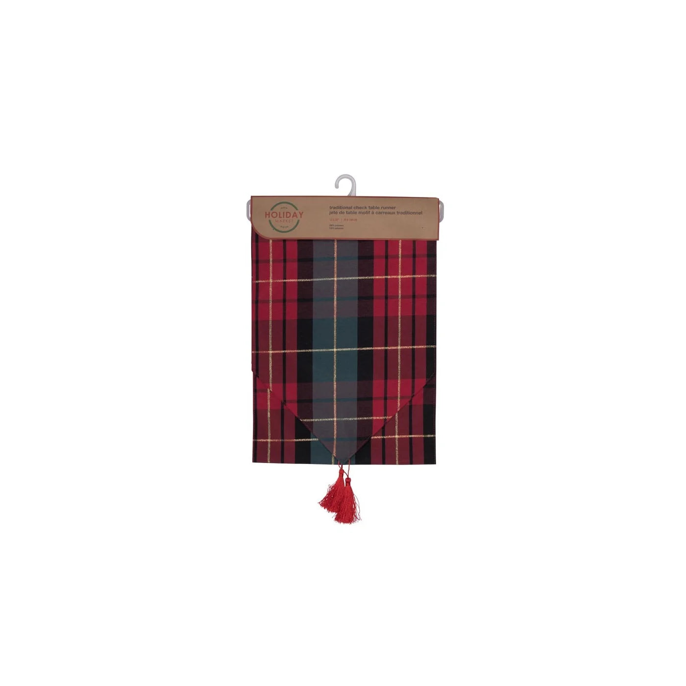 CHEMIN TABLE CARREAUX TRADITIONNEL VERT ET ROUGE