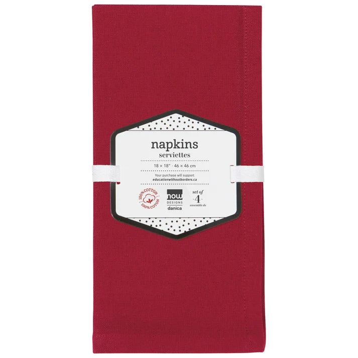PQT 4 SERVIETTES SPECTRUM ROUGE CARMIN