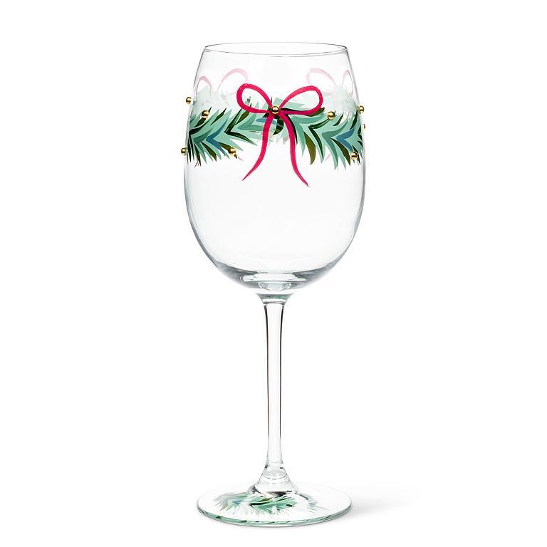 VERRE À VIN - COURONNE DE NOEL