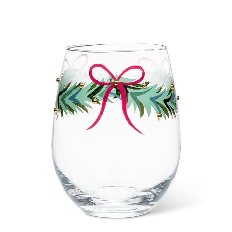 VERRE À VIN SANS PIED - COURONNE DE NOEL