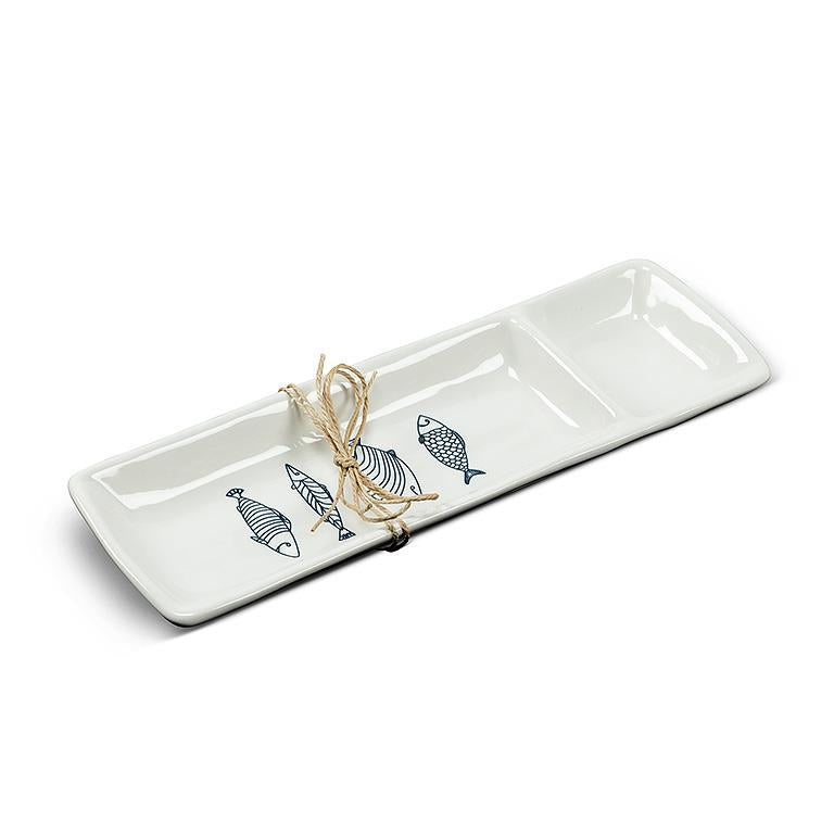 ASSIETTE 2 SECT. POISSONS 11''