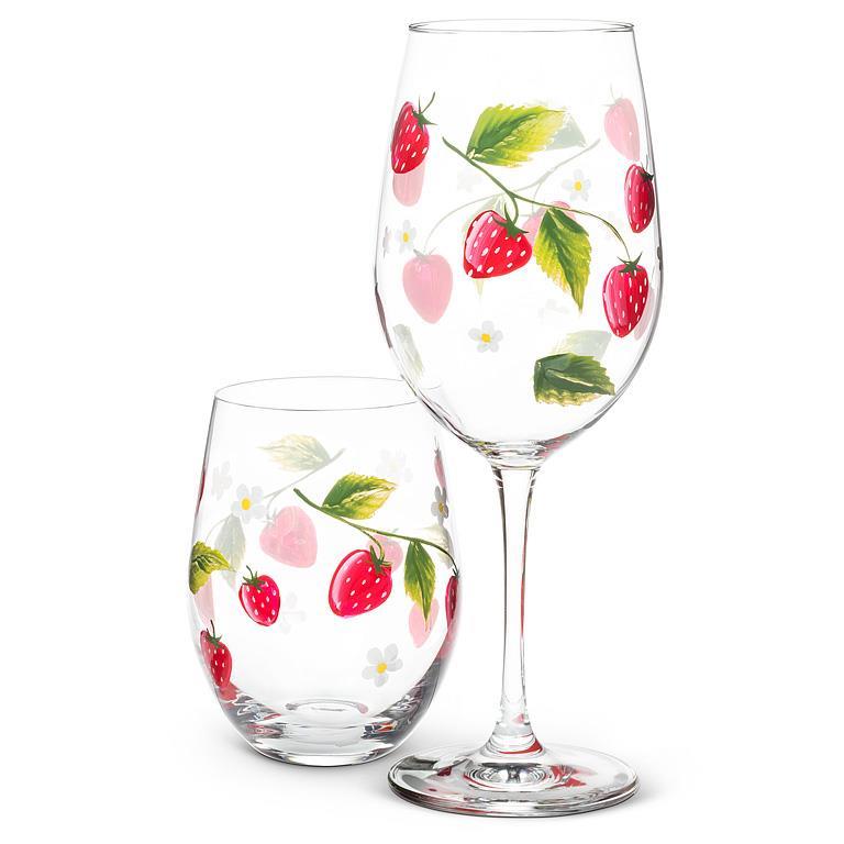 VERRE A VIN SANS PIED FRAISES