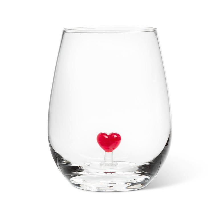 VERRE VIN SANS PIED COEUR ROUGE20 OZ