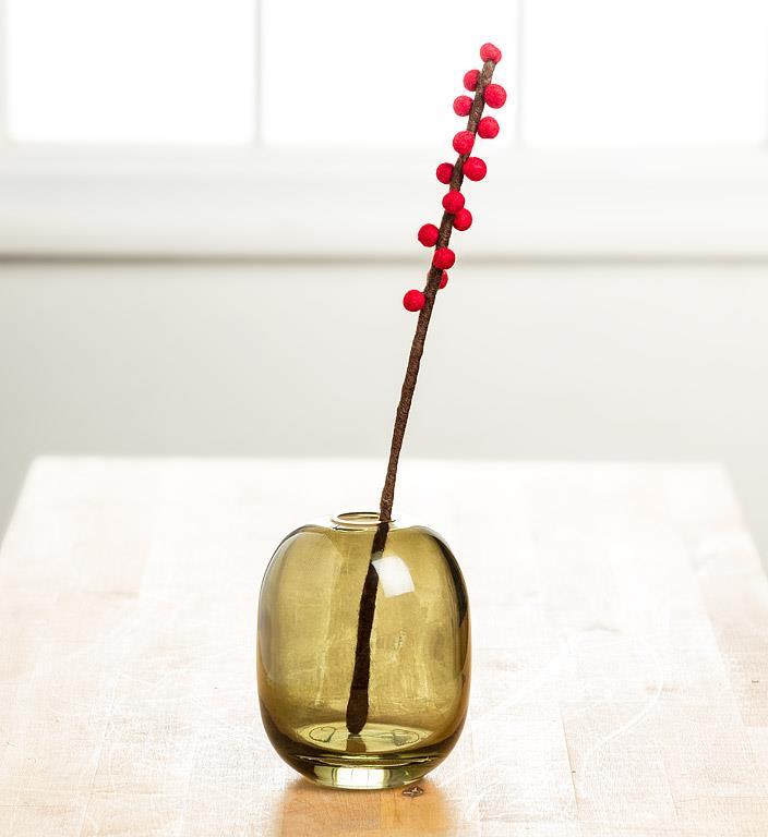 BRANCHE ROUGE AVEC POMPOM 12''