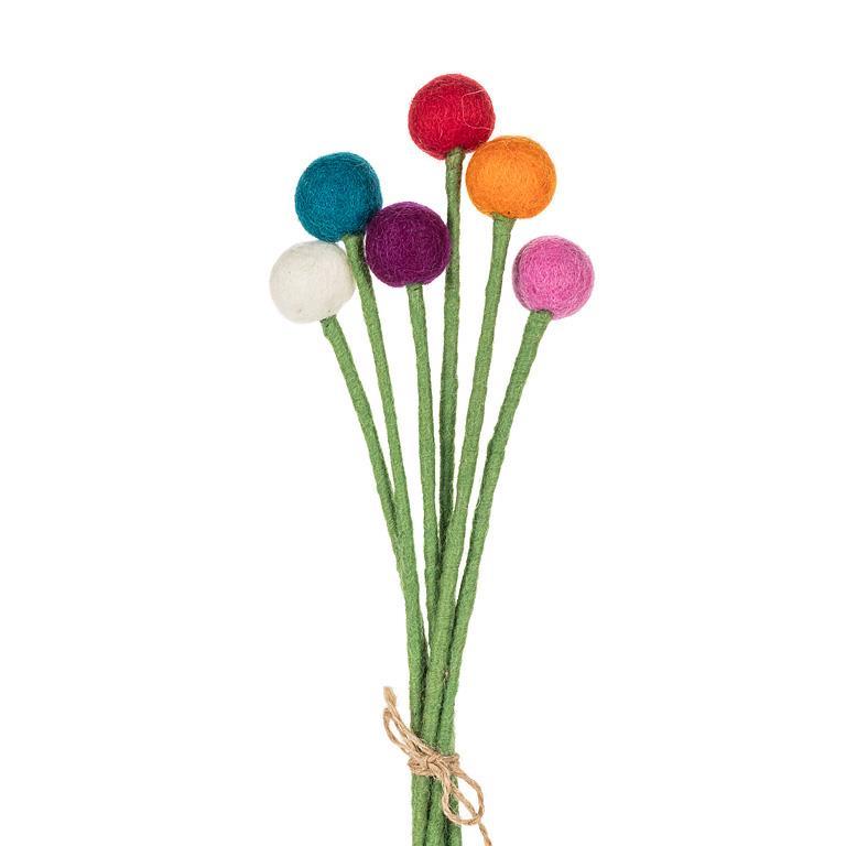 TIGE DE FLEUR POMPON EN LAINE