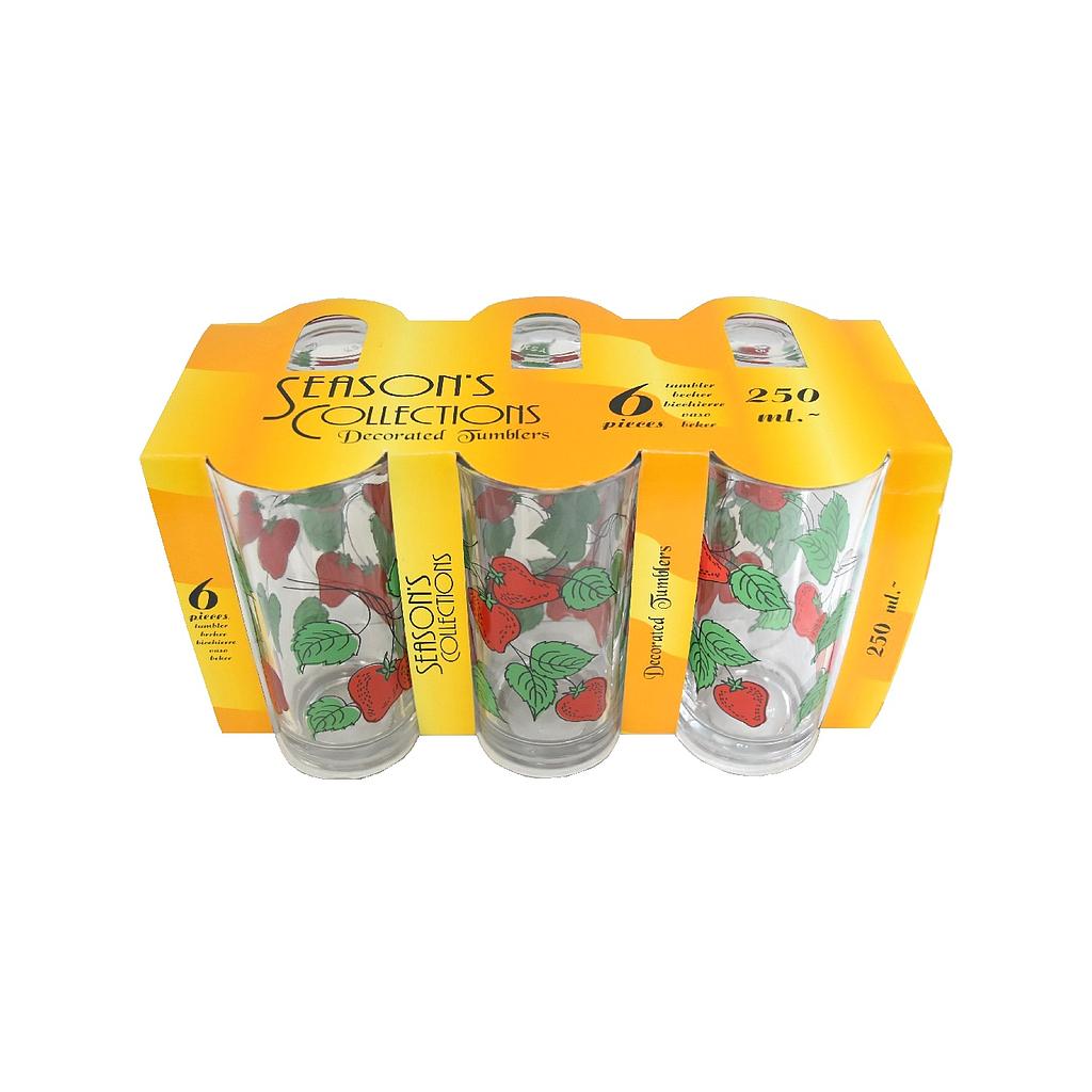 BTE 6 VERRES FRAISES 250 ML