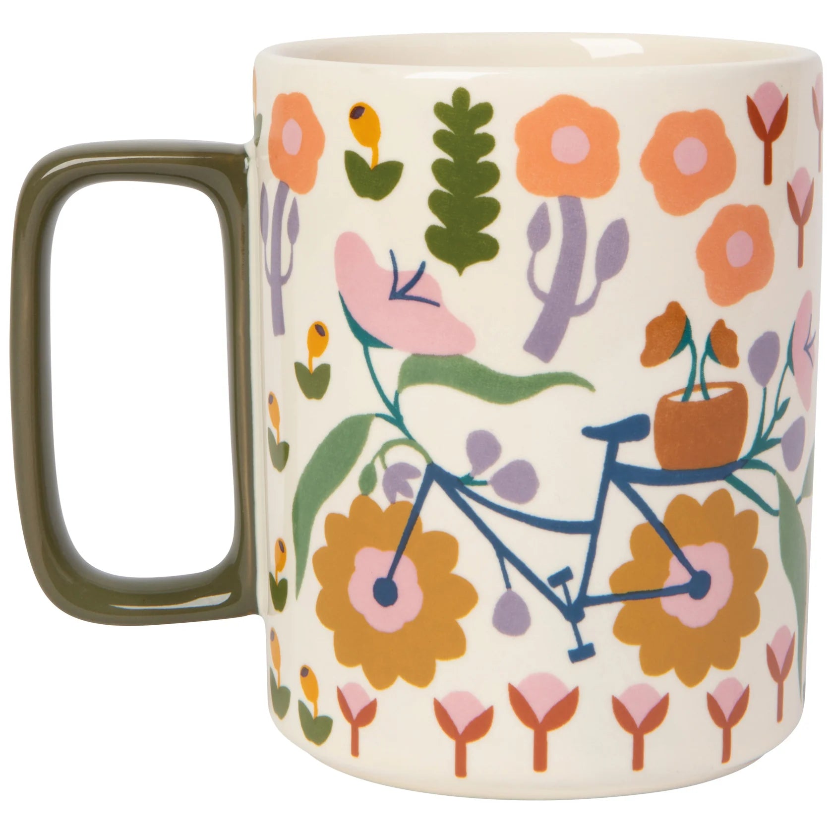 GRANDE TASSE BICYCLETTE AVEC FLEURS
