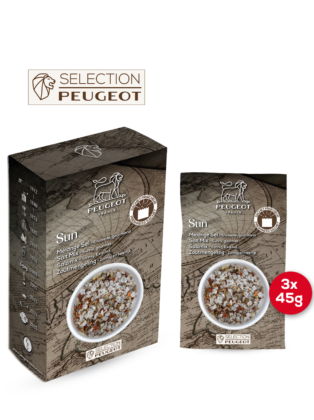 BOITE DE 3 SACHETS DE SEL SUN PEUGEOT