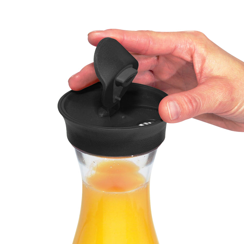 CARAFE TRANSPARENTE/BOUCHON NOIR