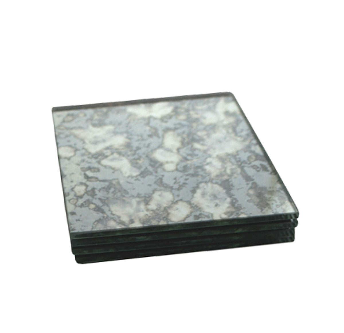 ENS. 4 SOUS-VERRES MIROIR CARRÉ