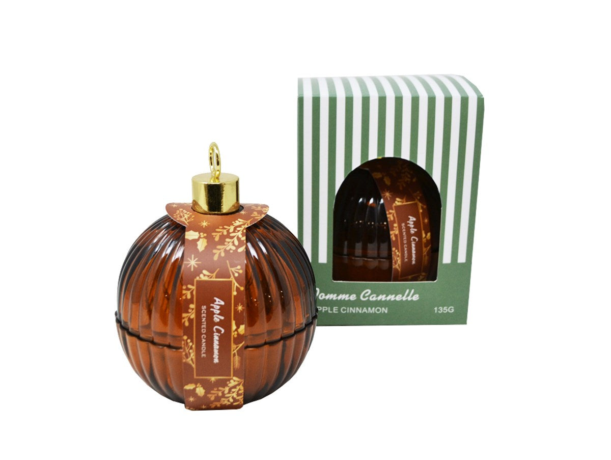 CHANDELLE EN FORME D'ORNEMENT - ODEUR POMME-CANNELLE