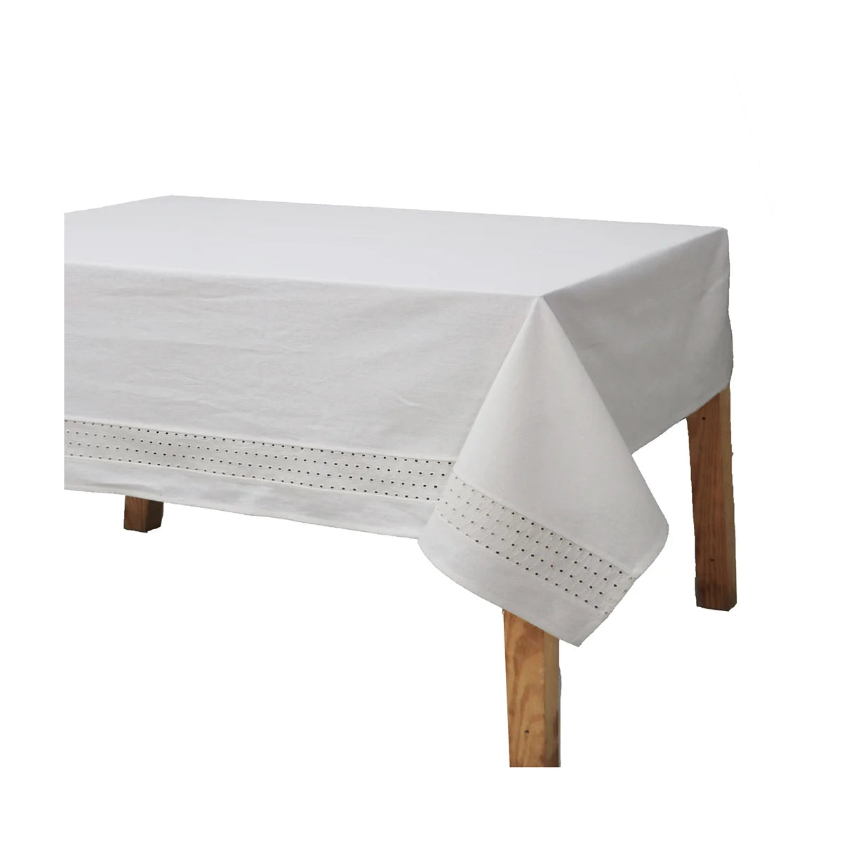 NAPPE 54 x 74 SCHIFFLI BLANCHE EN COTON