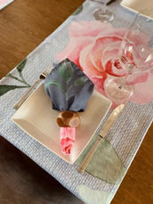 NAPPE POUR 2 ROSE ANTIQUE