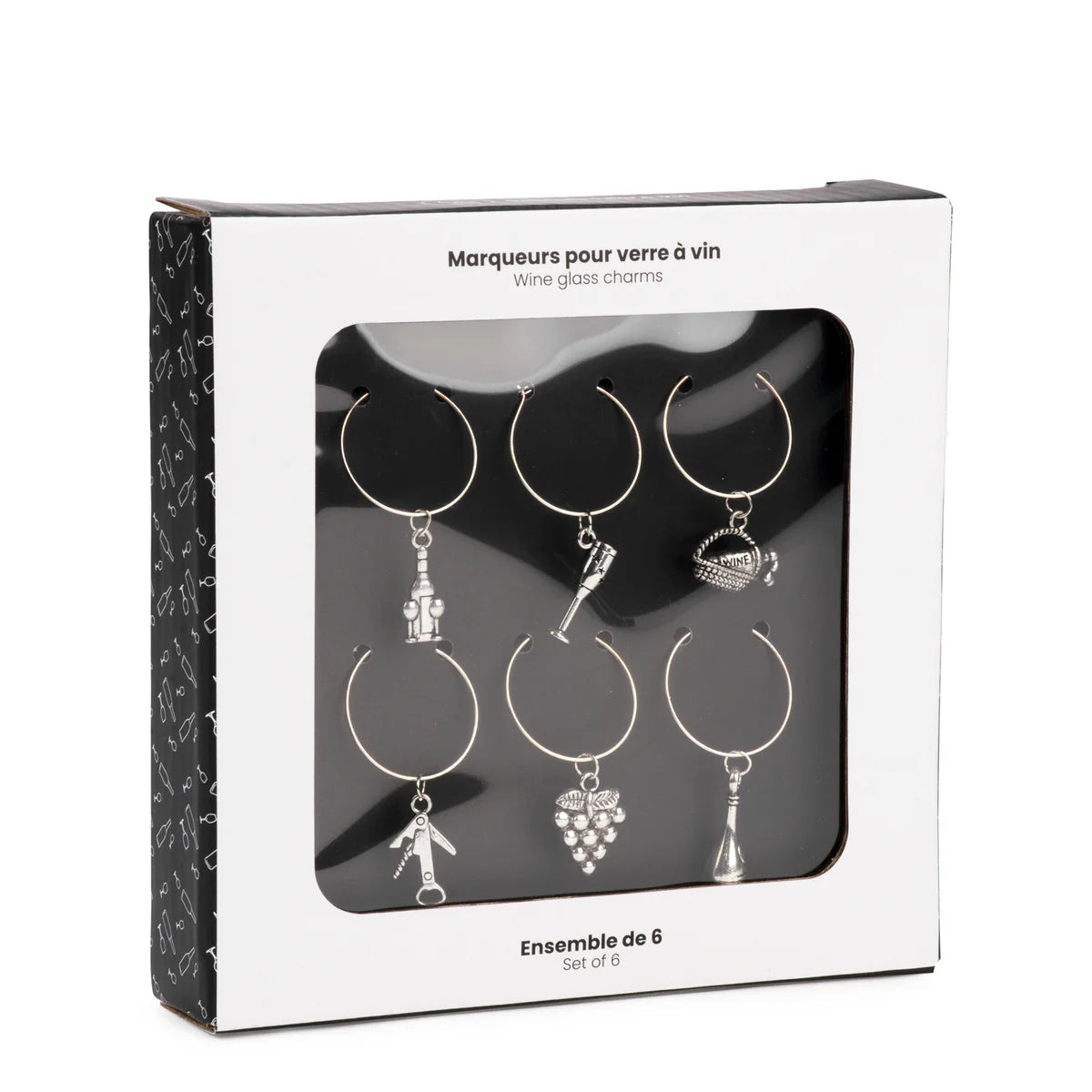 ENS. 6 MARQUES-VERRE ARGENT