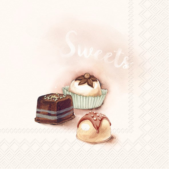 PQT 20 SERVIETTES COCKTAIL - CHOCOLATS