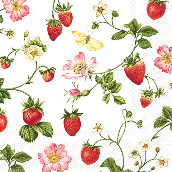 PQT 20 SERVIETTES PAPIER COCKTAIL SWEET STRAWBERRY