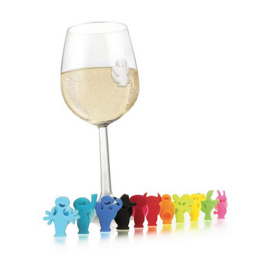 ENS. 12 MARQUES VERRE À MOTIF AMUSANT