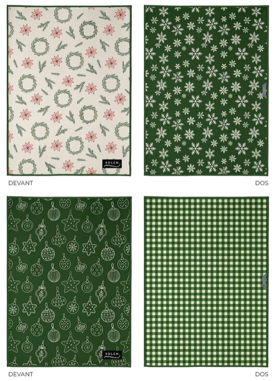 2 LINGES VAISSELLE MICROFIBRE ÉCLAT DE SAPIN
