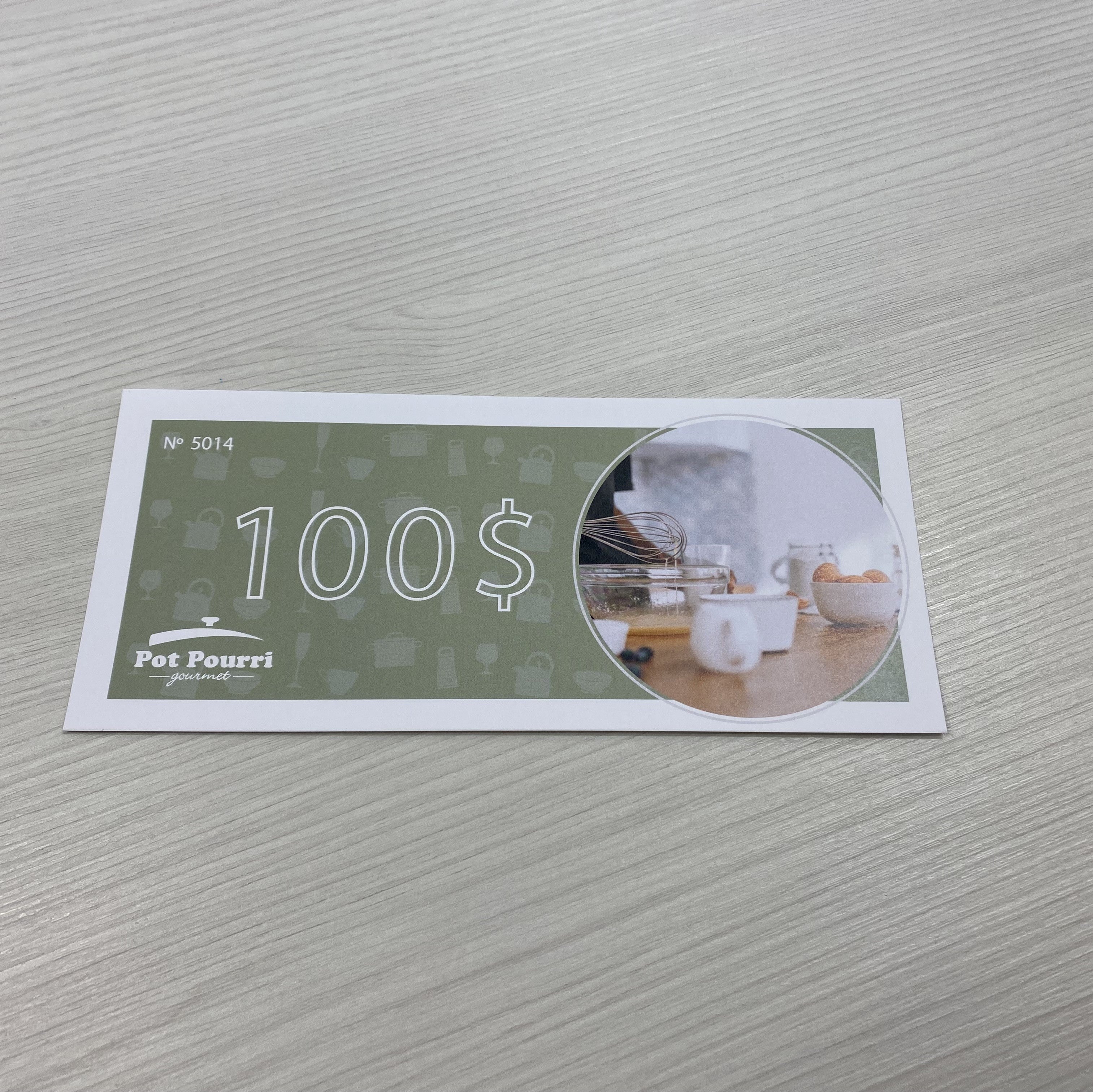 CERTIFICAT CADEAU 100 $