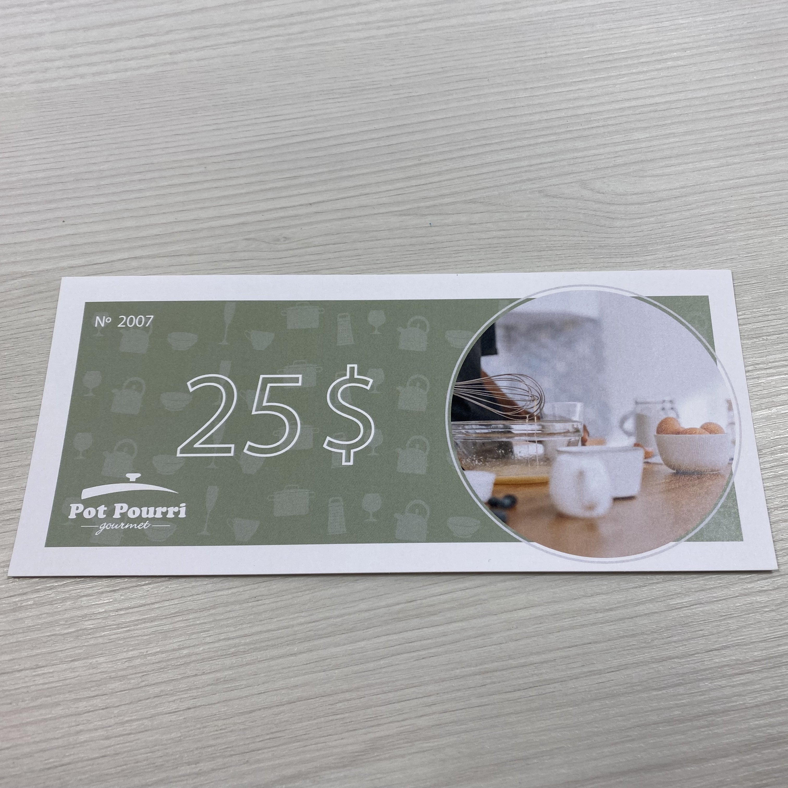 CERTIFICAT CADEAU 25 $