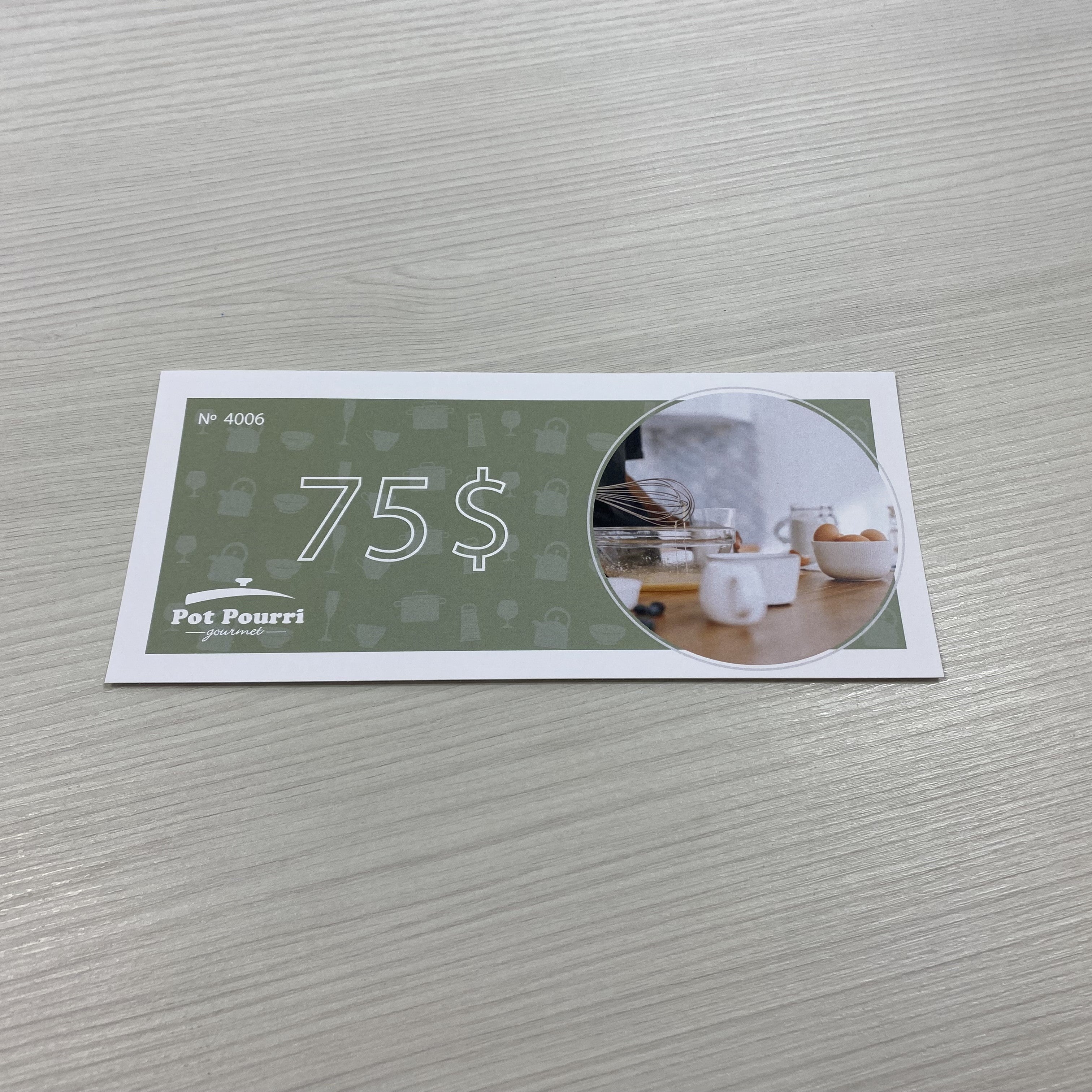 CERTIFICAT CADEAU 75 $