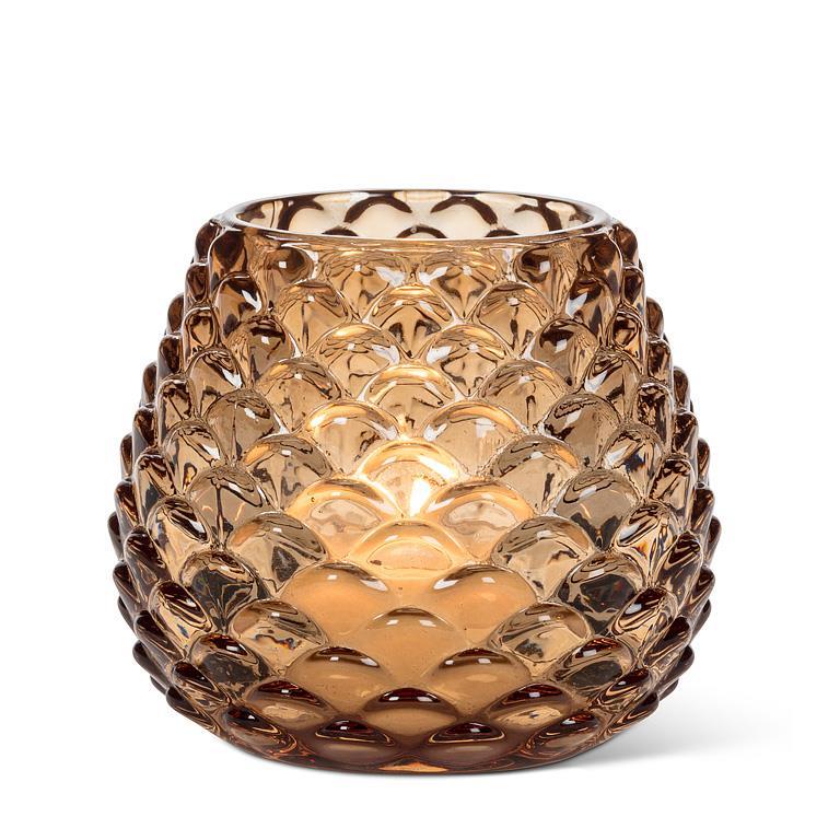 BOUGEOIR 3 ″ POMME DE PIN AMBRÉ