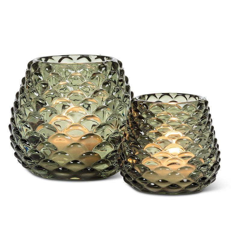 BOUGEOIR 2.5 ″ POMME DE PIN VERT