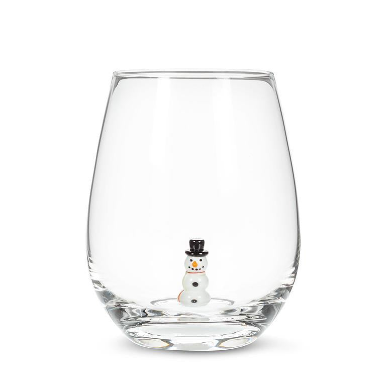 VERRE À VIN SANS PIED BONHOMME DE NEIGE 20 OZ