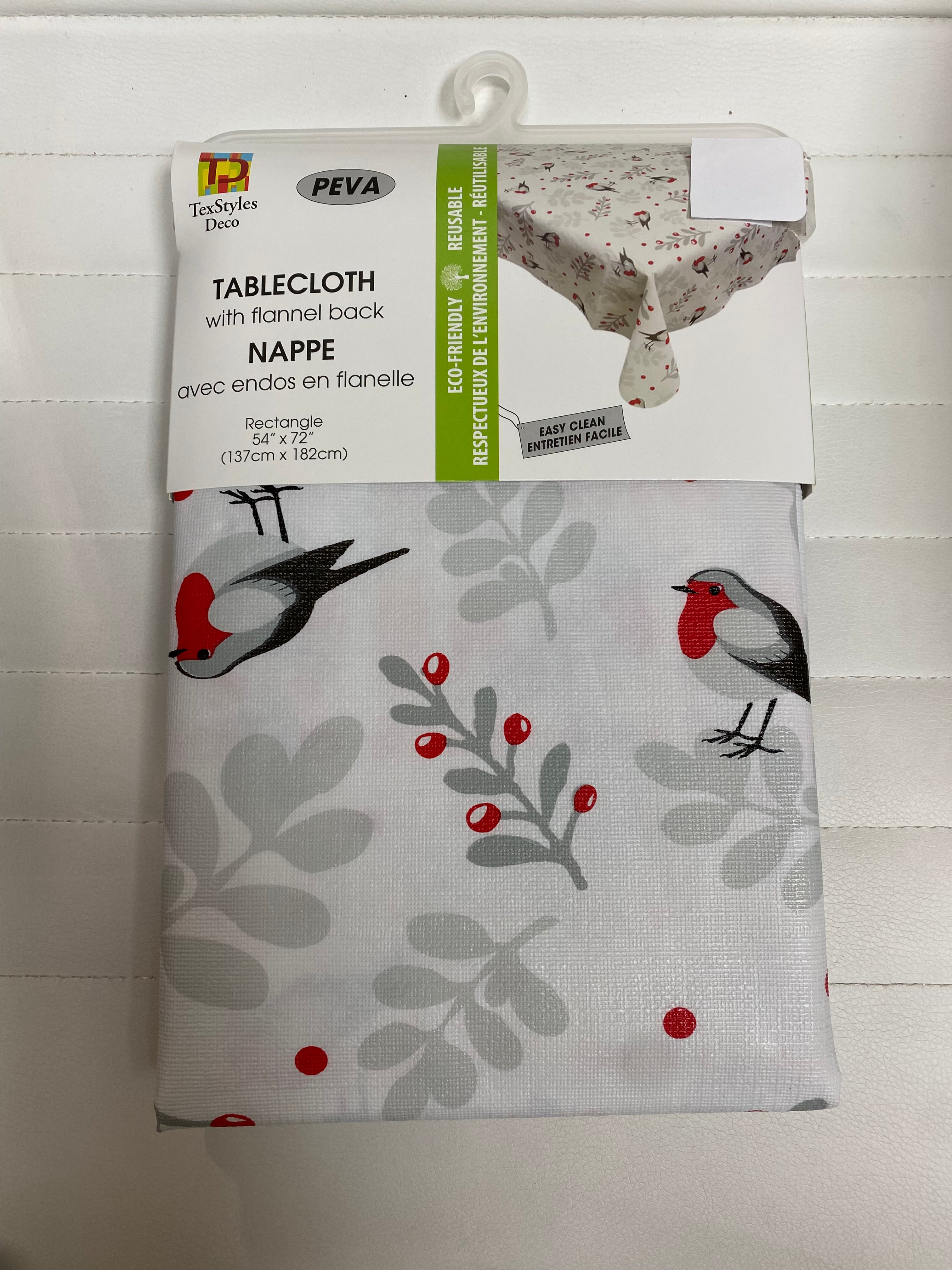 NAPPE VINYLE 60RD OISEAUX FESTIFS