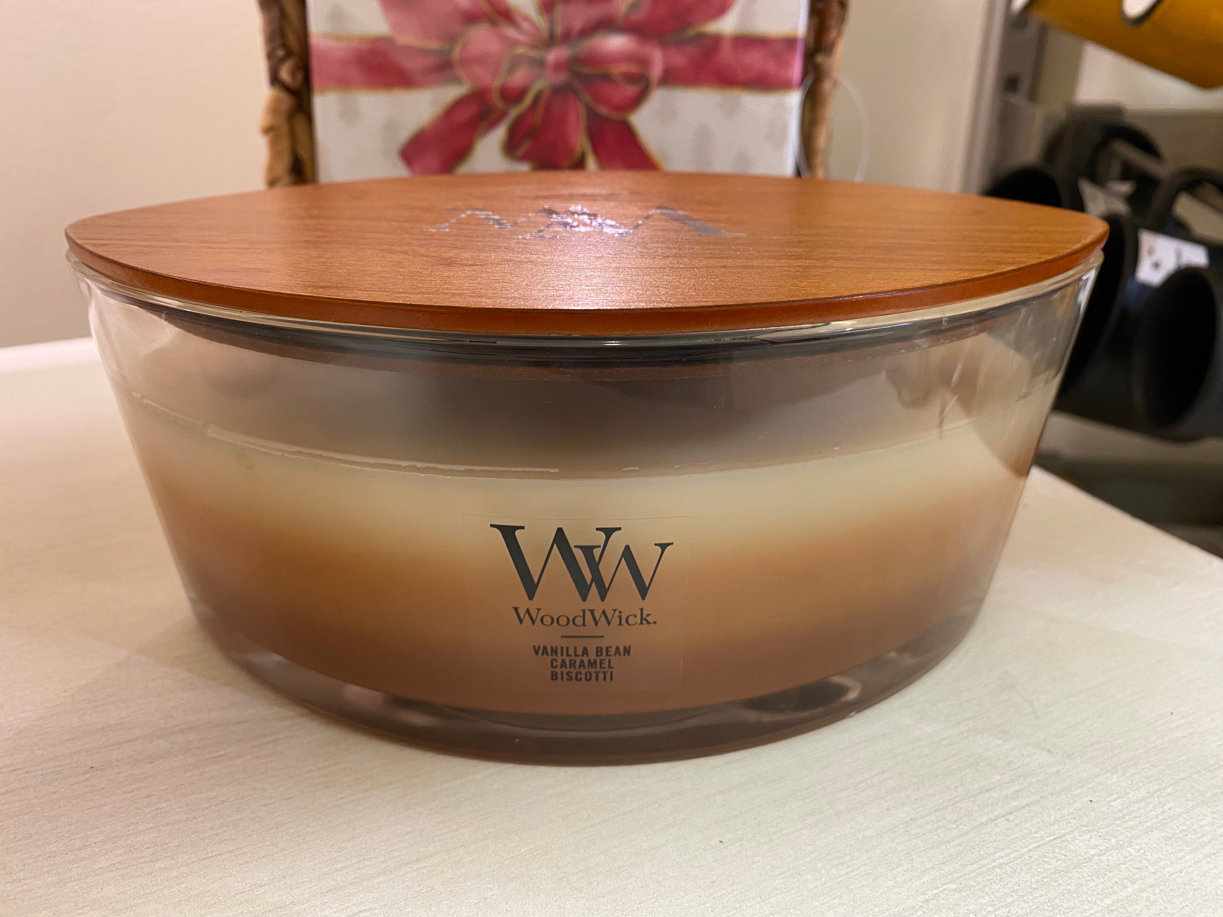 CHANDELLE TRILOGIE OVALE CAFÉ DOUX VANILLE WOODWICK