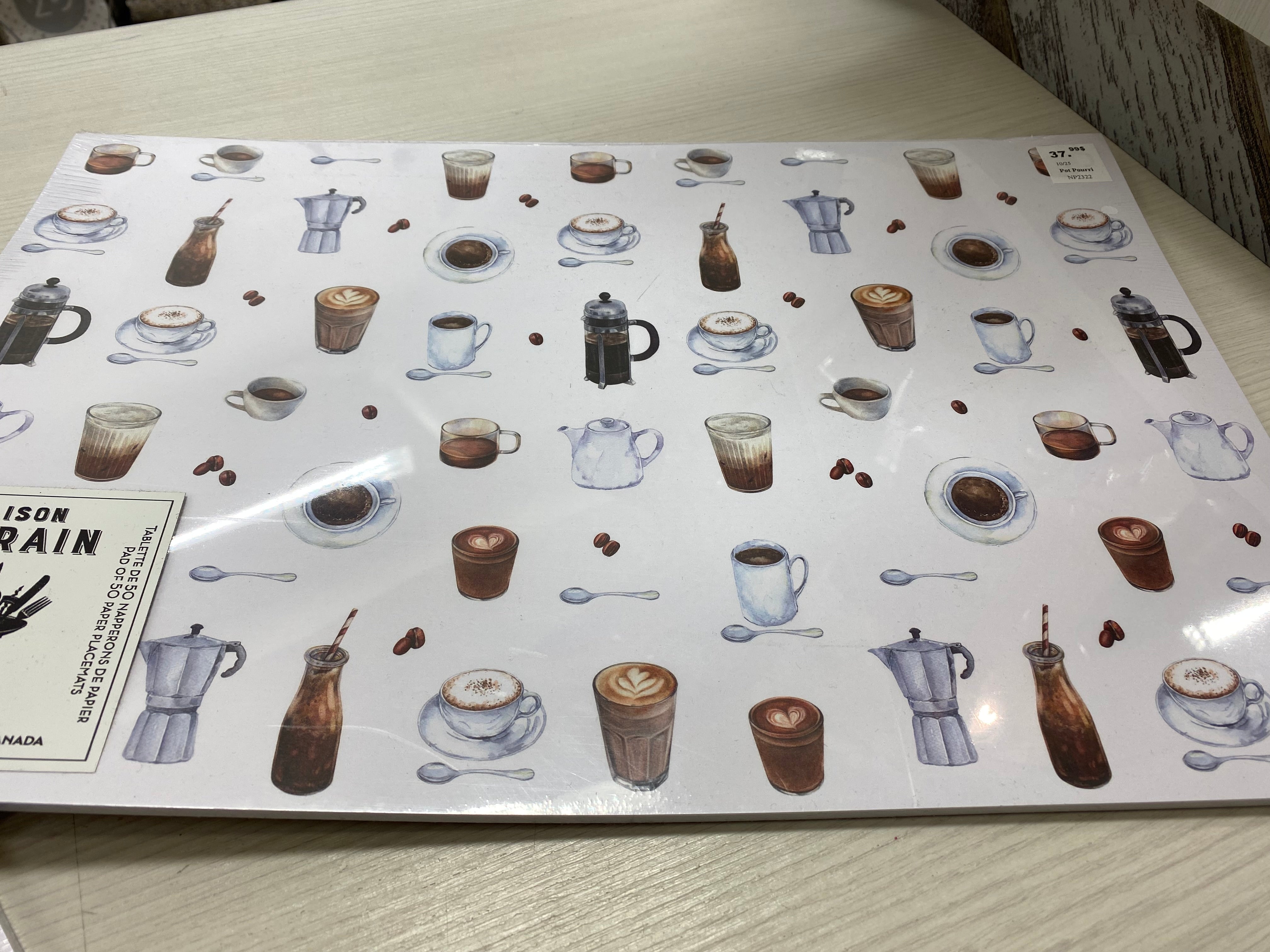 50 NAPPERONS DE PAPIER CAFÉ