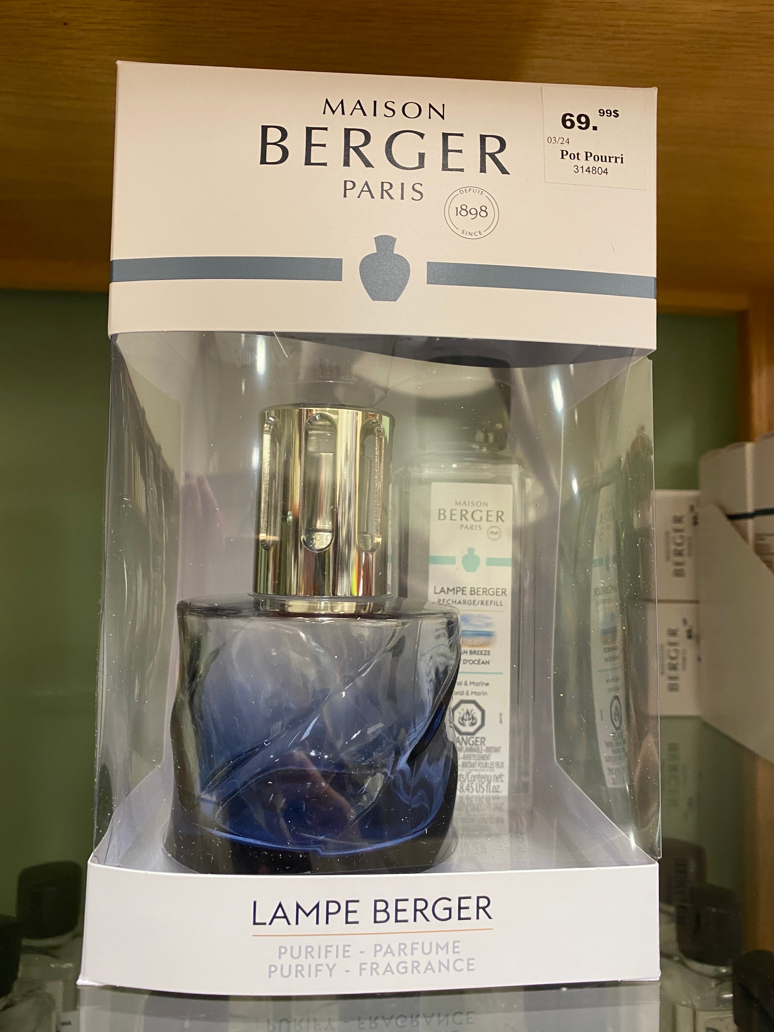 COFFRET LAMPE BERGER SPIRALE BLEU/VENT OCÉAN