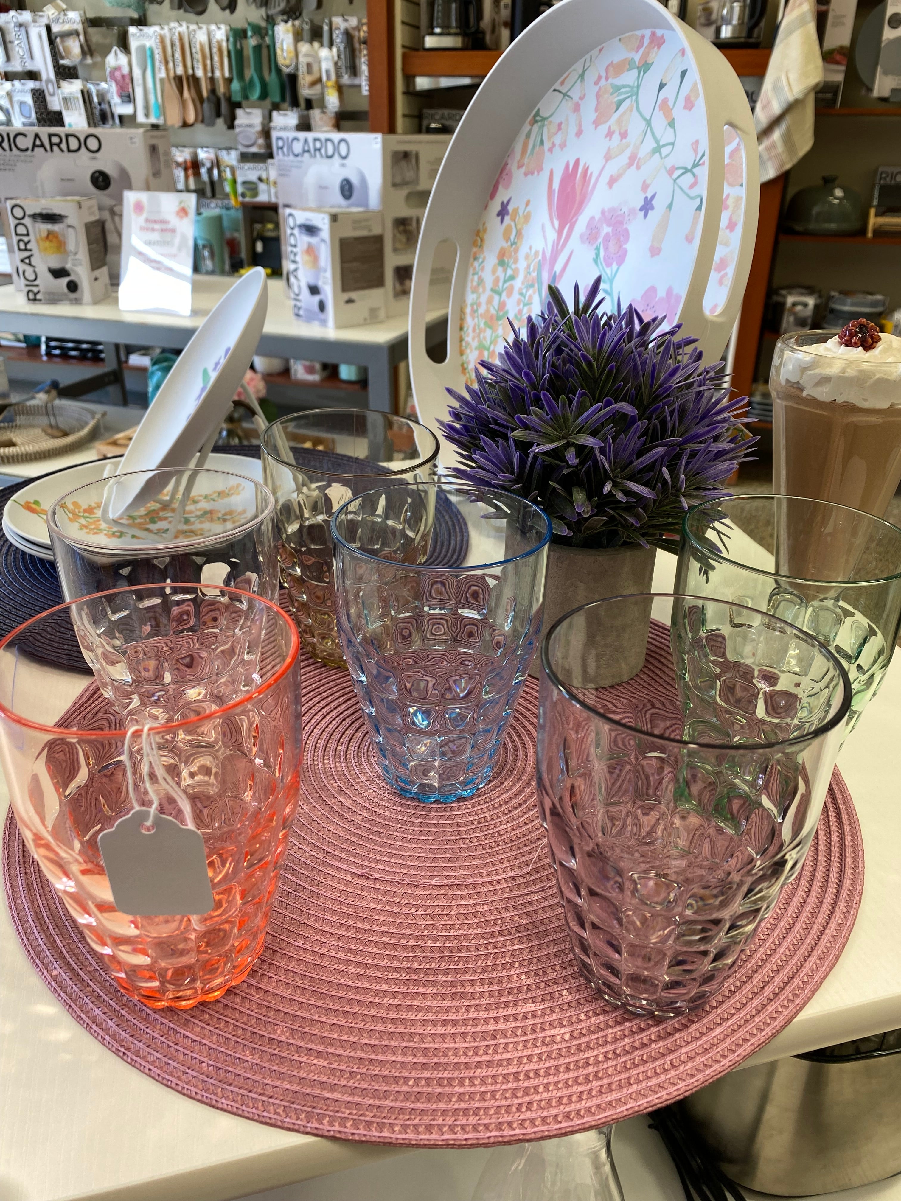 ENS. 6 VERRES EN ACRYLIQUE COLORÉS 510 ML