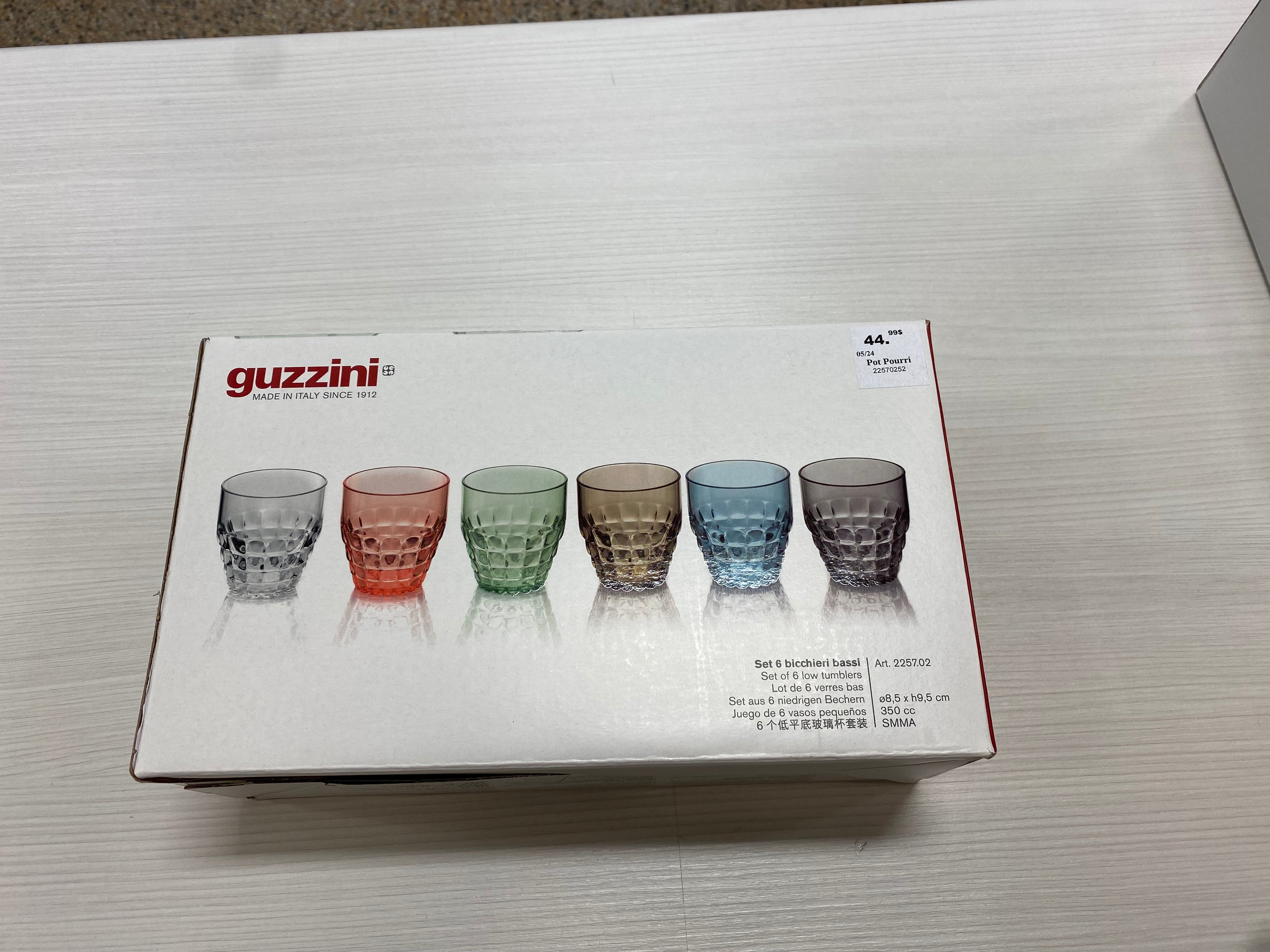 ENS. 6 VERRES EN ACRYLIQUE COLORÉS 350 ML