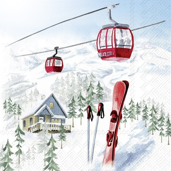 PQT 20 SERVIETTES VACANCES ENNEIGÉES/SKI