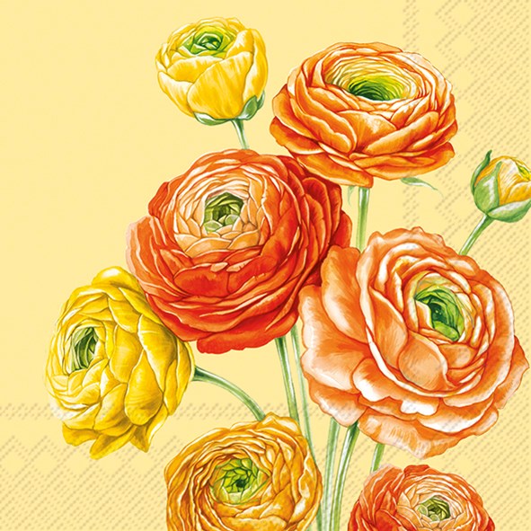 PQT 20 SERVIETTES RANUNCULUS FLOWER