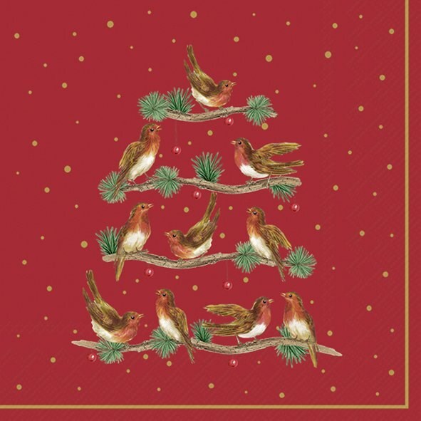 PQT 20 SERVIETTES CHANTONS ENSEMBLE OISEAUX