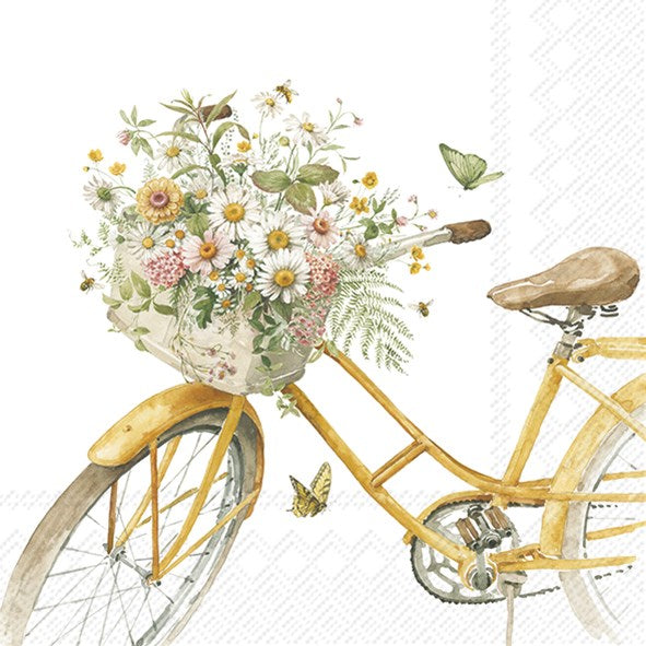 PQT 20 SERVIETTES BICYCLETTE FLEURIE
