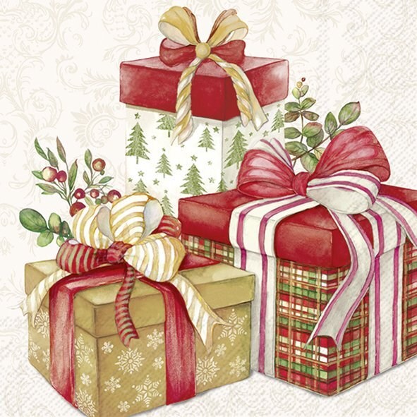 PQT 20 SERVIETTES PAPIER CADEAUX DU PÈRE NOËL
