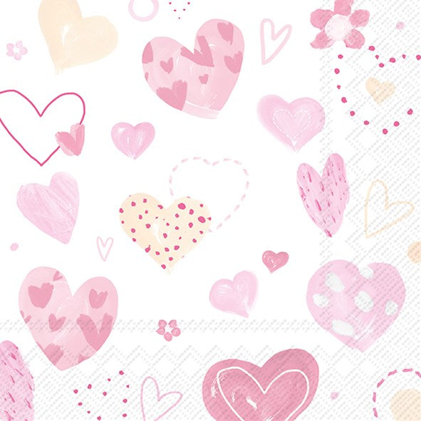PQT 20 SERVIETTES - COEURS JOYEUX