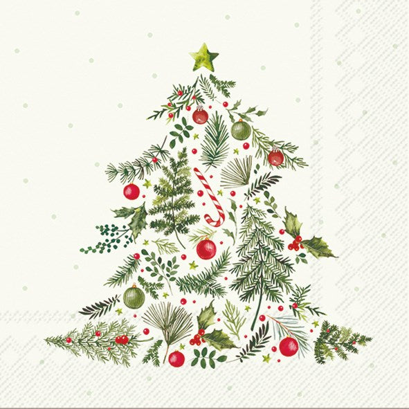 PQT 20 SERVIETTES PAPIER ARBRE DE NOËL