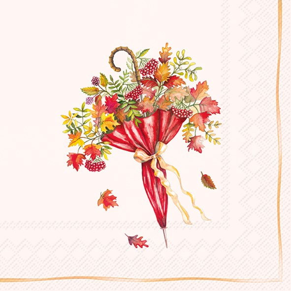 PQT 20 SERVIETTES PAPIER PARAPLUIE D'AUTOMNE