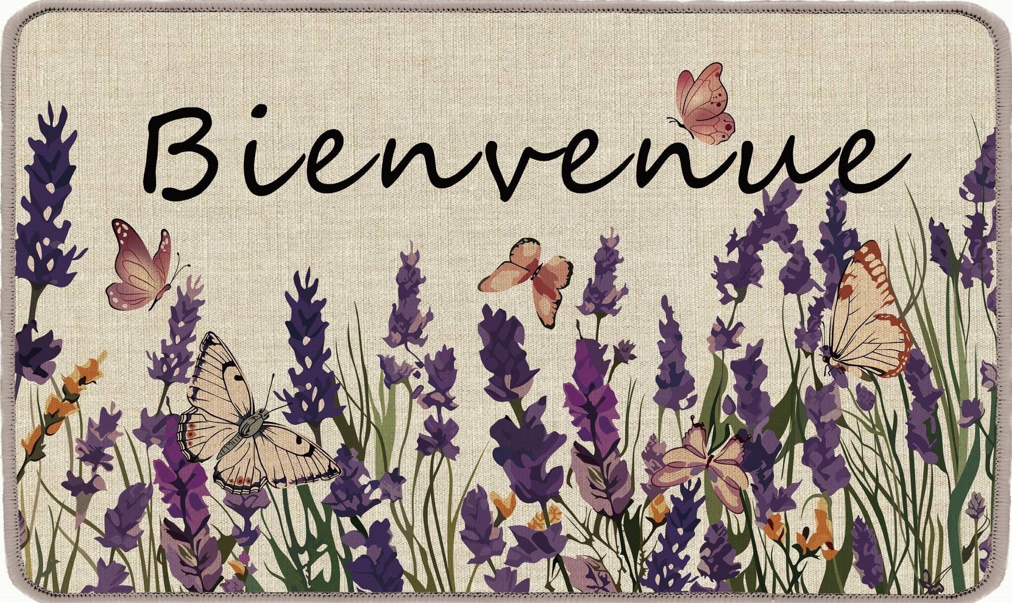 TAPIS 1.5 X 2.5 BIENVENUE LAVANDE