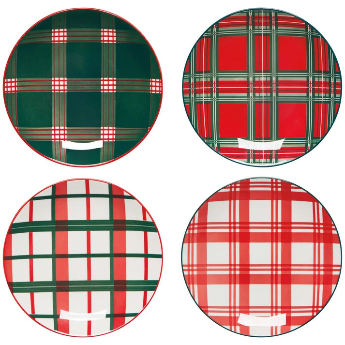 ASSIETTE 6'' D'APÉRITIFS - MOTIFS ÉCOSSAIS FESTIFS