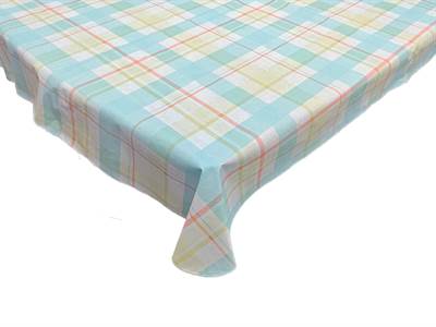 NAPPE 54 X 72 VINYLE SUMMER PLAID BLEUE