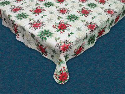 NAPPE VINYLE 60 X84 FLEURS DE NOEL