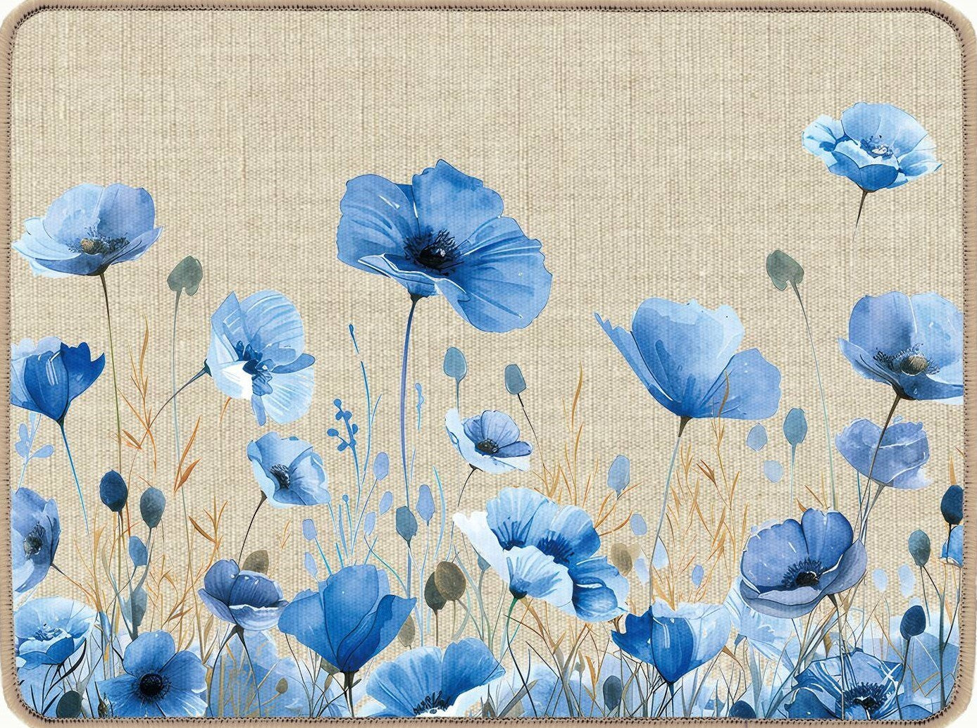 NAPPERON 14 X 19 PAVOT BLEU