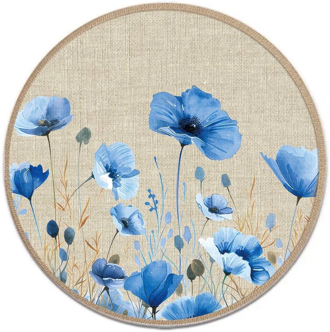 NAPPERON ROND 15 '' PAVOT BLEU