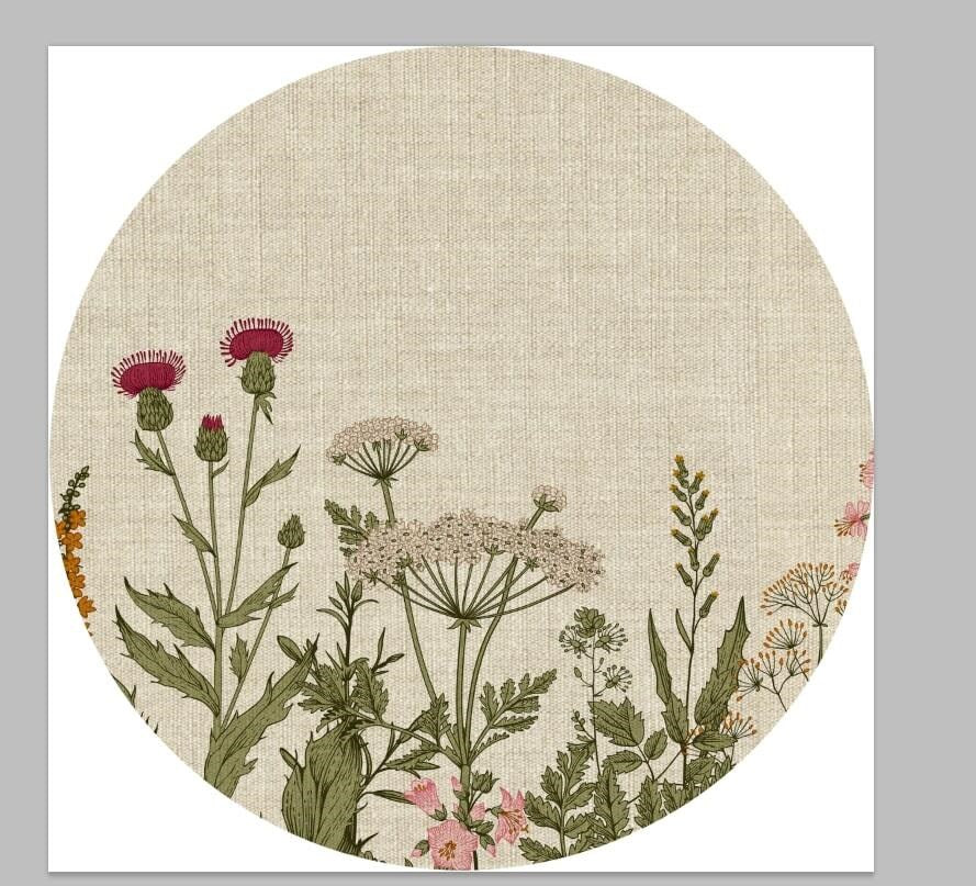 NAPPERON ROND 15'' FLEURS SAUVAGES