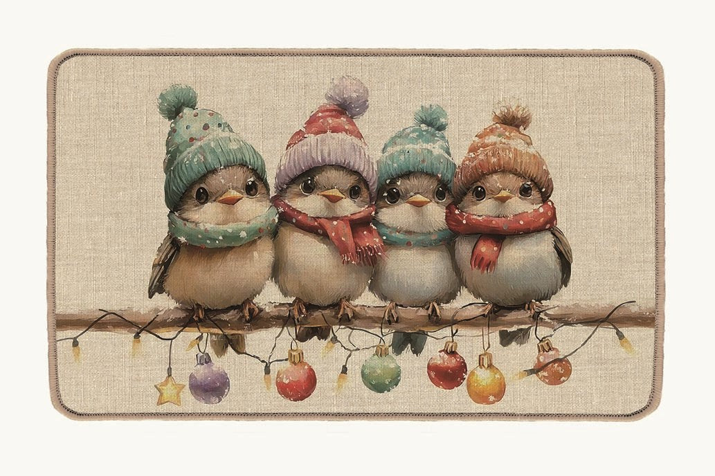 TAPIS 1.5 X 2.5 OISEAUX D'HIVER